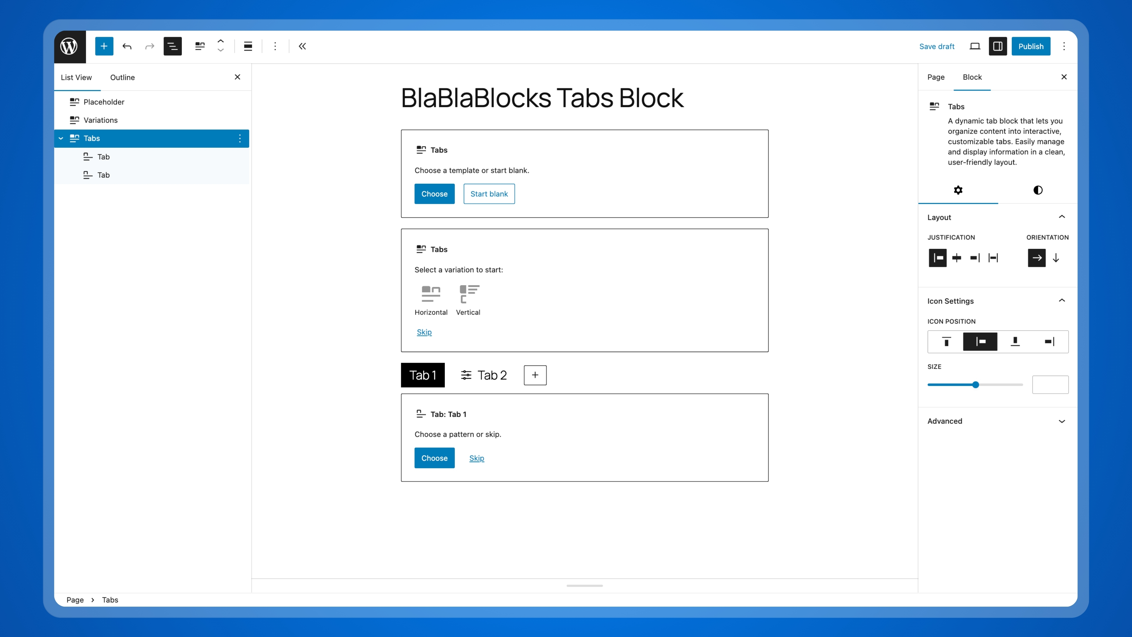 BlaBlaBlocks Tabs Block
